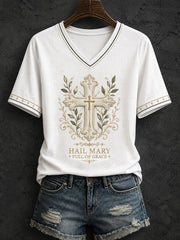 Maglietta da donna Hail Mary Piena di Grazia