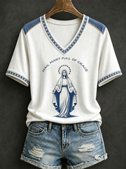Maglietta da donna Hail Mary Piena di Grazia